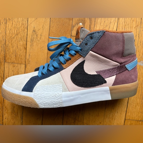 Nike ZOOM BLAZER MID PREMIUM SB 'MOSAIC PACK - DARK WINE - Picture 6 of 10